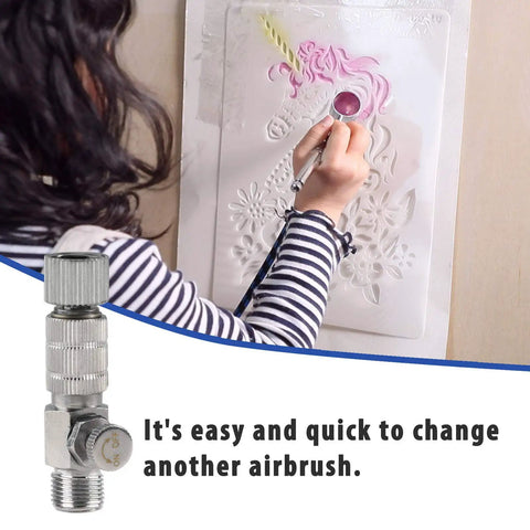 Airbrush Quick Release Disconnect Coupler Kit With Adjustable Valve Easy Connect No Screw Hassle with female fittings