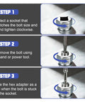 Steps for using the 26 Piece Damaged Screw And Bolt Extractor Set With Left Hand Cobalt Drill Bits Easy Out Screw Remover Kit