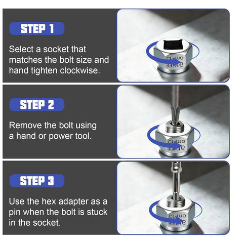 Steps for using the 26 Piece Damaged Screw And Bolt Extractor Set With Left Hand Cobalt Drill Bits Easy Out Screw Remover Kit