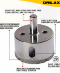 2 Inch Diamond Hole Saw For Tiles And Glass With 3/8 Inch Shank Pro Grade Ceramic Porcelain Granite Quartz Drill Bit