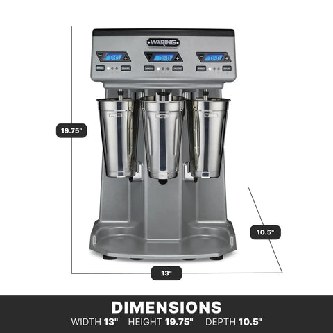 Beefy Workhorse Triple Spindle Drink Mixer With Independent 1 HP Motors Countdown Timer Digital Display Automatic Start