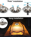 Battery Powered Umbrella Lights With RF Remote For Outdoor Patio Umbrella, 12 Color Changing Pole Light, installation options