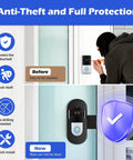 Anti Theft Video Doorbell Mount With No Drill Installation, Adjustable Bracket In Use Demonstrating Security Features