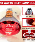 Infrared 250W R40 Heat Lamp Bulb For Brooder, Chickens And Pets, Reflector Incandescent Heating Lamp, E26 base shown