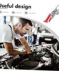 Mechanic working on car hood with Built Tough Rubber T Handle Draw Latch for Car Hood and Toolboxes.