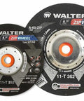 Zip Wheel Cut-Off Wheel For Metal, Spin-On 4-1/2 In X 3/64 In X 5/8-11 Hub, Pack Of 25, shown with Walter branding