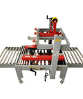 Heavy Duty 110V Automatic Box Sealer Machine With Double Flap Tape System For Fast Carton Packing on a roller conveyor.