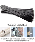 Bundle of 100 black stainless steel cable ties for farms, pipes, and roofs