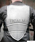 Back view of Armor Adventurer Warrior LARP Steel Cuirass Chest And Back Armor With Adjustable Leather Straps 18 Gauge Steel