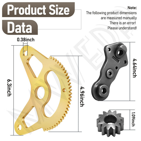 Beefed Up Steering Gear Segment And Pinion Gear With Steering Support Bearing Kit For Lawn Mowers Compatible XT1 LT46 GT