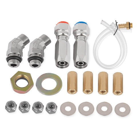 Beefed Up Hydraulic Outboard Steering Kit For Boats 150HP With Built In Two Way Lock Cylinder Includes Pump And Two 20 Ft High Strength Nylon Hoses For Single Station Single Engine Marine System components