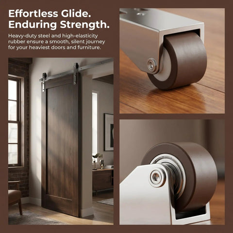Heavy Duty Vertical Track Roller Wheel Kicks Door Drag Dead Silent Replacement Pulley For Closet Cabinet Wardrobe Doors close-up on roller with smooth paths