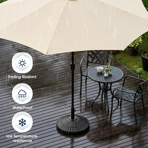 Heavy Duty 90 Lb HDPE Round Patio Umbrella Base for 1.5 to 1.9 Inch Poles Adjustable Fill Weighted Umbrella Stand for Garden Lawn Deck Backyard and Pool Black
