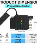 5 Pin Trailer Light Tester Kit With Bright Indicators, Double End 5 Way Flat Trailer Wiring Tester For Turn Signals, Tail Lights And Brakes, Easy Plug And Play Diagnostic Tool To Quickly Troubleshoot Trailer Wiring And Wiring Faults. Black PA6/copper, 6.5 cm