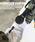 Heavy Duty Retractable Keychain With Waist Hanging Design shown on a jacket with 60cm wire rope holding a phone securely.