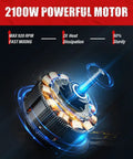 Illustration of 2100W motor for Beast 2100W Electric Cement Mixer With 6 Speed Settings, showcasing heat dissipation and durability features