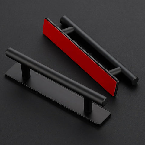 4 Pack Adhesive Cabinet Handles Peel and Stick Black Pull Handles for Kitchen Cabinets Cupboards Drawers Closets 5.83 Inch Length