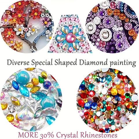 Diverse special shaped rhinestones for 5D Diamond Painting Kit For Beginners With Purple Octopus Special Shape Easy To Start