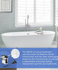 Super Handy Bathroom Fan Motor Replacement Fits Nutone Broan in modern bathroom with tub and fan motor close-up.