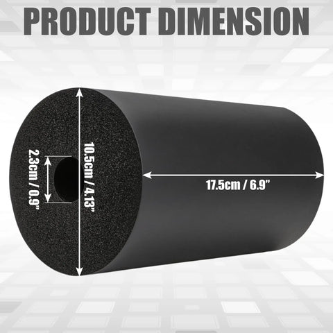 Front view of 2 Pack Leg Extension Pad Replacement With 7 Inch Foot Foam Rollers, showing dimensions and high density PU foam.