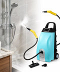 High Pressure Steam Cleaner With 3000W Power Delivers Hot 150 Degree Continuous Steam In Just 40 Seconds For Deep Cleaning Cars Kitchens Upholstery And Floors This Portable Multi Purpose Washer Is A Game Changer Tackle Grease Grime effortlessly, cleaning bathroom surfaces.