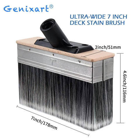 7 Inch Deck Stain Brush Applicator For Wood Fence Brick And Concrete Surfaces Heavy Duty Outdoor Oil Staining Brush