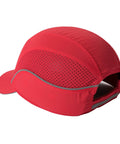 Lightweight Safety Bump Cap With Removable ABS Shell And Foam Padding, Baseball Hat Style Head Protection With Breathable Side Vents, Red Short Brim