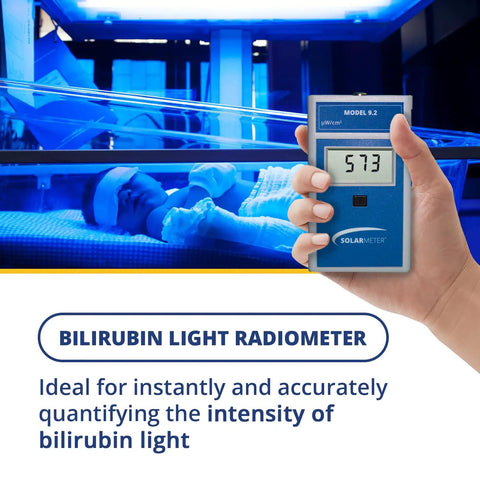 Portable Bilirubin Light Radiometer For Blue And LED Light, Accurate Baby Jaundice Meter, Great For Aquarium Lamp Aging, Measures 422 To 499 Nm And 0 To 1999 uW Per cm2, Economical Digital Readout, handheld meter showing 573