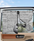 Dope Guitar Car Window Curtains 26X20 Inches Dual Layer Blackout With Mesh Privacy Magnetic Side Window Shade