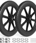 20 Inch Flat Free Wheelbarrow Wheels 2 Pack With Preinstalled Five Eighth Inch Bearings And Three Quarter Inch Adapters Replacement Cart Tires For Rubbermaid And Garden Carts Built Tough Easy Install And Durable Performance