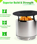 Heat Deflector For Fire Pit Fits Solo Stove Bonfire And Other 19.5 Inch Pits Stainless Steel Shield With Lifting Handle