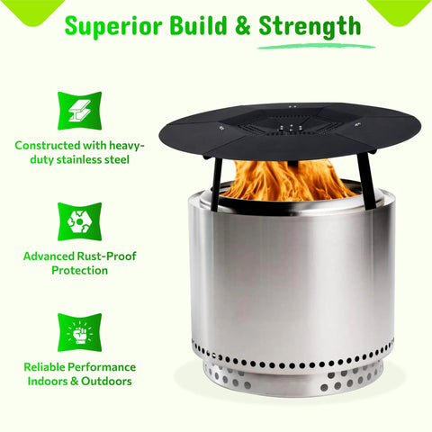 Heat Deflector For Fire Pit Fits Solo Stove Bonfire And Other 19.5 Inch Pits Stainless Steel Shield With Lifting Handle