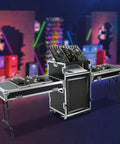 Heavy Duty 14U PA DJ Rack Mobile Audio Cabinet with dual side panels and plywood build shown in studio setup