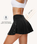 Side view of Period Swim Skirt With Leakproof Bikini Bottoms And Zip Pocket High Waist Waterproof Bathing Suit for Women Teens Girls