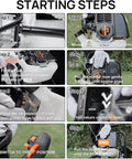 Gas Powered Post Hole Digger Workhorse With 52cc EPA Certified Engine And 1800W Power Earth Auger starting steps image guide