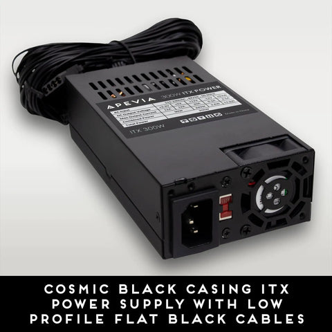 300W Flex ATX Power Supply For Mini ITX SFF And 1U Builds, 115V 230V Manual Switch, Slim Form Factor With Cables