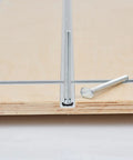 Heavy Duty Aluminum T Track System 48 Inch with pre drilled mounting holes on wood surface, close-up view of groove and screw