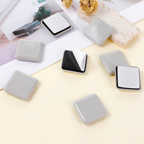 12 Pack 1.5 Inch Square Self Adhesive Furniture Sliders Pads For Hardwood Floors And Carpet No Fuss Reusable Chair Leg Sliders