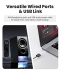 Desktop Speaker System With 2.75 Inch Full Range Drivers And Bluetooth 6.0 showing AUX and USB-C connection