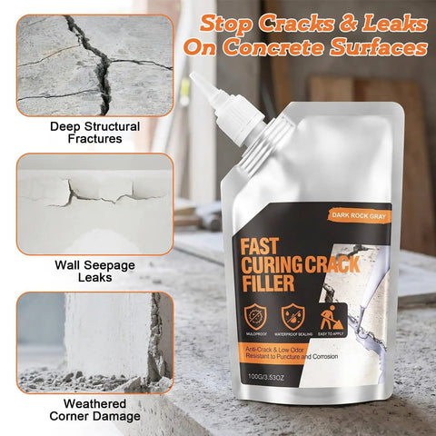 Tough As Nails Concrete Crack Filler And Waterproof Sealer For Driveways Patios And Garage Floors Heavy Duty two pack on a work surface.