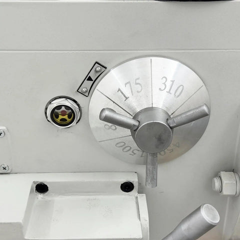 Close-up of control dial on Gear Head Vertical Drill Press With Auto Feed For Drilling Milling And Tapping M20, 220V 3 Phase