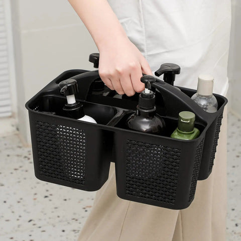 Person carrying Portable Shower Caddy Basket With Handle For Bathroom And Kitchen Storage All In One Cleaning Organizer