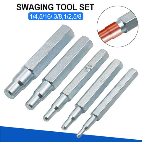 Built Like A Tank 5 Piece HVAC Copper Pipe Swaging Tool Kit With High Carbon Steel Swage Expander Bits That Crushes Refrigeration Tubing Like Hot Butter And Delivers Pro Performance Every Time