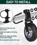 2 Way Gate Latch With 6 Inch Farm Gate Wheel, Heavy Duty Lockable Livestock Fence Hardware Anti Sag For Ranch Corral, Screws Included, Easy Mount For 1 5/8 To 2 Inch Round Fence Tubes on round fence tube