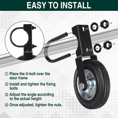 2 Way Gate Latch With 6 Inch Farm Gate Wheel, Heavy Duty Lockable Livestock Fence Hardware Anti Sag For Ranch Corral, Screws Included, Easy Mount For 1 5/8 To 2 Inch Round Fence Tubes on round fence tube