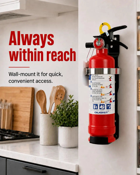 Heavy Duty ABC Dry Chemical Fire Extinguisher With Wall Mount Bracket Got Your Back For Fast Reaction To Wood Grease Or Electrical Flames At Home Or The Garage