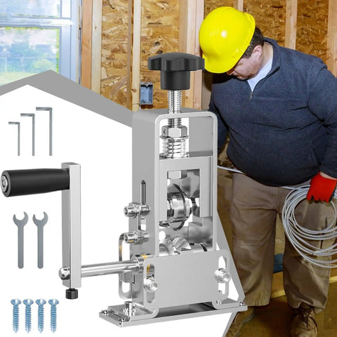 Ergonomic Wire Stripping Machine With Anti-Slip Handle Heavy Duty Hand Tool For Electric Manual Use Fast Effortless Cable Jacket Removal in use