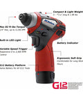 Heavy Duty Cordless Three Tool Combo Kit Featuring Power Drill Driver Snappy Impact Driver And Socket Ratchet With Two Swap Out Batteries For Weekend Warriors. Compact power drill driver with LED light and ergonomic grip.