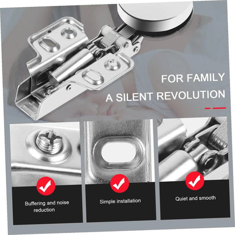 Two Piece Hydraulic Glass Door Hinges Thickened Heavy Duty Silent Hidden Cabinet Hinges With Soft Close Buffer For Kitchen Cupboard Doors Includes Two Pack For Easy Replacement And Smooth Noise Free Opening.
