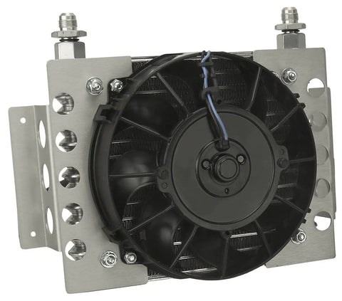 Atomic Cool Remote Cooler with electric fan and high efficiency plate fin core, black finish, mounts anywhere